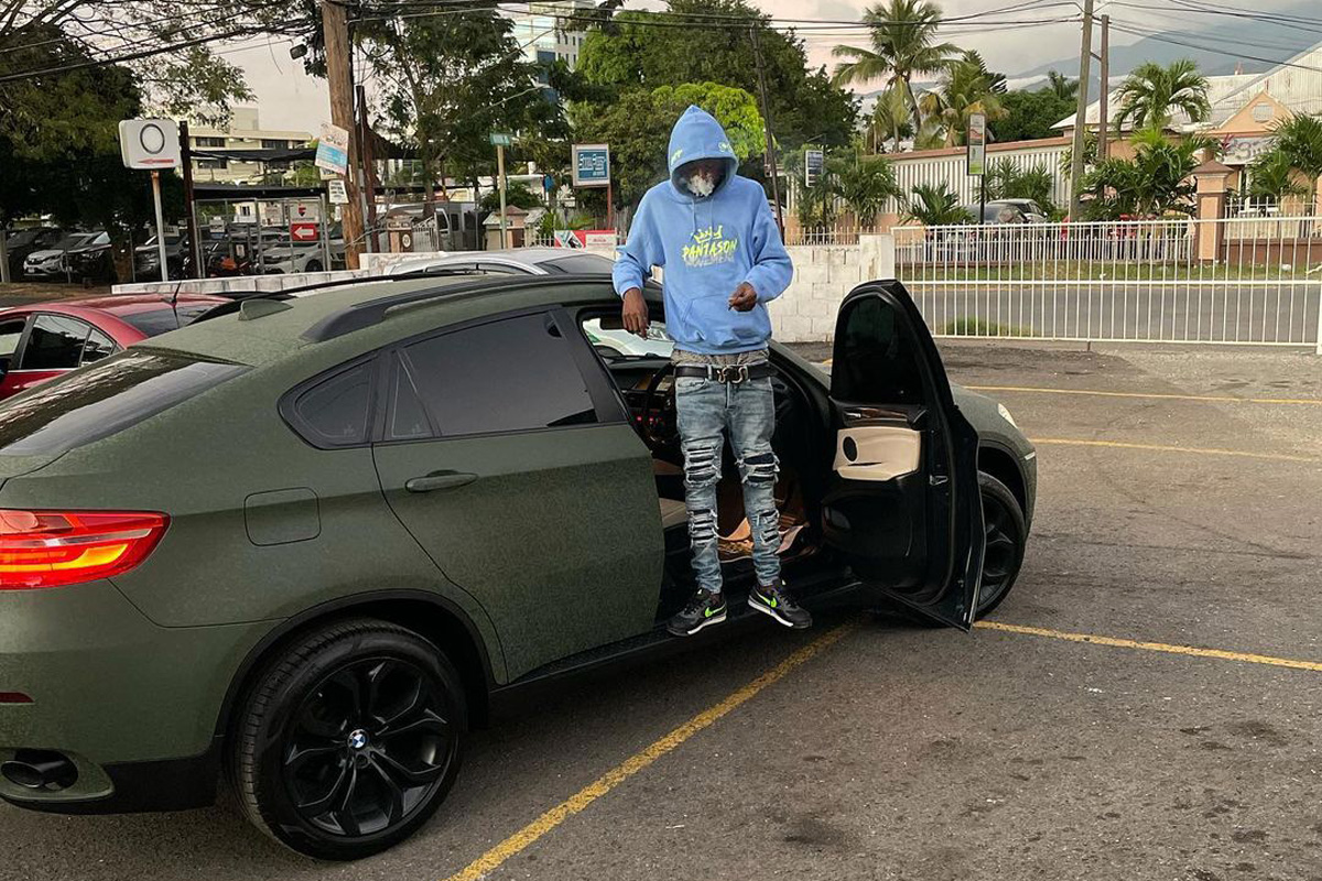 Skillibeng celebrates birthday with matte-green BMW X6